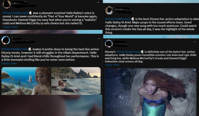  Primeros espectadores de "La sirenita" defienden el filme de Disney. Foto: composición LR/Disney/Twitter   