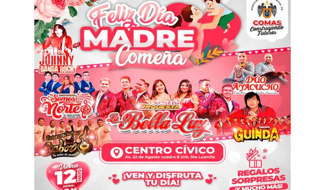 El concierto se realizará el 12 de mayo. Foto: Municipalidad de Comas   