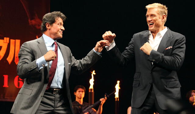 Los actores Sylvester Stallone y Dolph Lundgren han mantenido una larga amistad, pero no se libraron de tener un par de discusiones. Foto: EP/dIfusión   