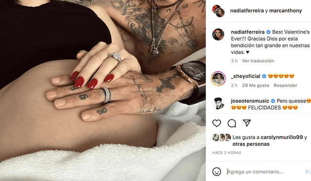 Marc Anthony y Nadia Ferreira anuncian que se convertirán en padres de su primer hijo juntos. Foto: Instagram   