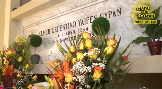  Este es el nicho de Elmer Yaipén Uypan en Monsefú. Foto: captura de TV.