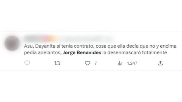  Comentario sobre el caso entre JB y Dayanita. Foto: captura/Twitter   