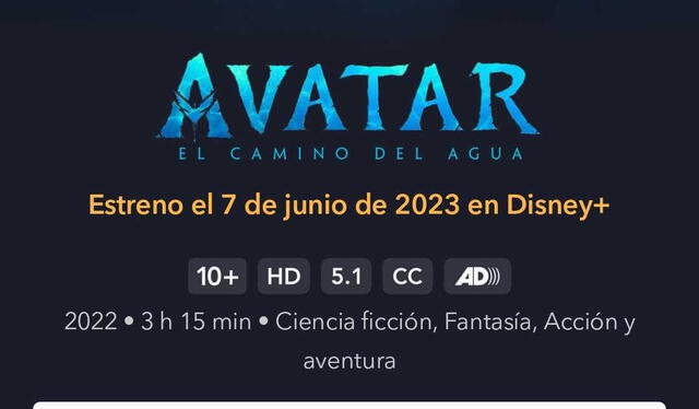  Anuncio de la fecha de estreno de "Avatar 2" en Disney+. Foto: composición LR/Disney+   