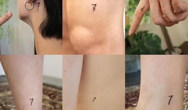 Los integrantes de BTS se tatuaron el 7 en diferentes tipografías. Foto: Naver   