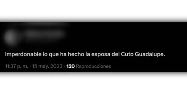  Usuarios muestran su sorpresa por el ampay de la esposa de 'Cuto' Guadalupe. Foto: Twitter.   