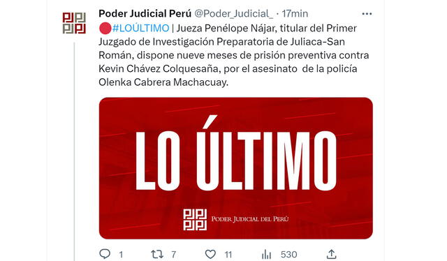 Dictan 9 meses de prisión preventiva contra acusado de matar a policía en Puno. Foto: captura de Twitter   