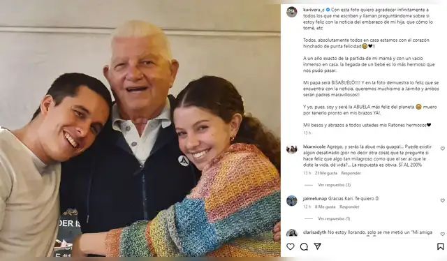 Karina Rivera dedica emotivo mensaje al saber que será abuela. Foto: Instagram Karina Rivera dedica emotivo mensaje al saber que será abuela. Foto: Instagram