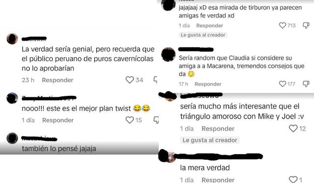  Fans de "Al fondo hay sitio" piden romance entre Macarena y Claudia Llanos. Foto: composición LR/TikTok   