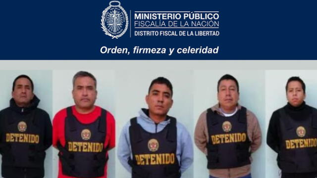  Algunos de los sujetos de la banda Imperio Romano. Foto: Ministerio Público del Distrito Fiscal de La Libertad   