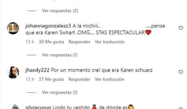  Comentarios en última publicación de Katia Palma. Foto: captura de Instagram   
