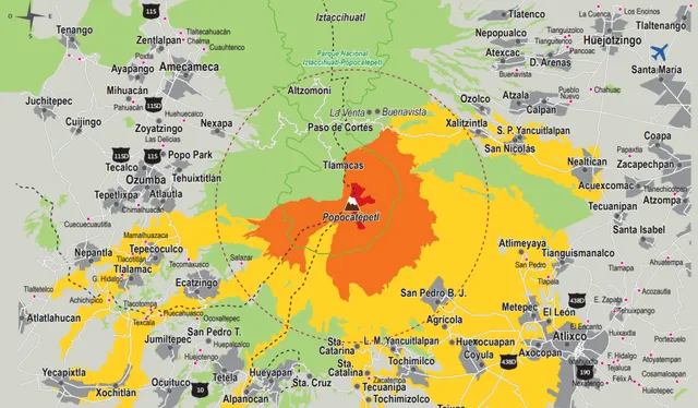  Ubicación del volcán Popocatépetl. Foto: Enséñame de Ciencia   