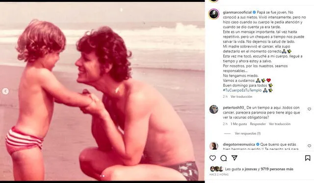  Gian Marco reconoció que le diagnosticaron cáncer. Foto: Instagram/Gian Marco 