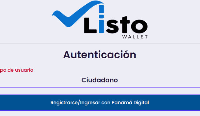 Página de inicio de Listo Wallet. Foto: captura de Listo Wallet   