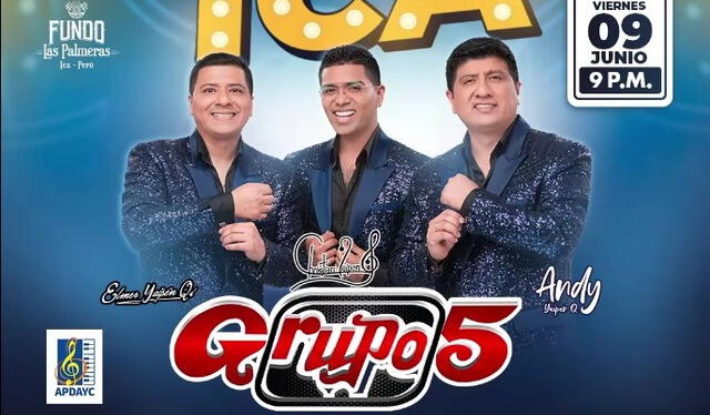  Los integrantes del Grupo 5 aprovecharon sus redes sociales para saludar a sus fans. Foto: Grupo 5   