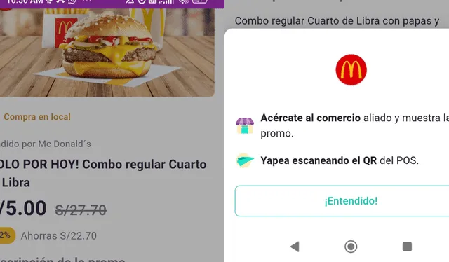  Así puedes adquirir la promoción de Yape. Foto: captura Yape    