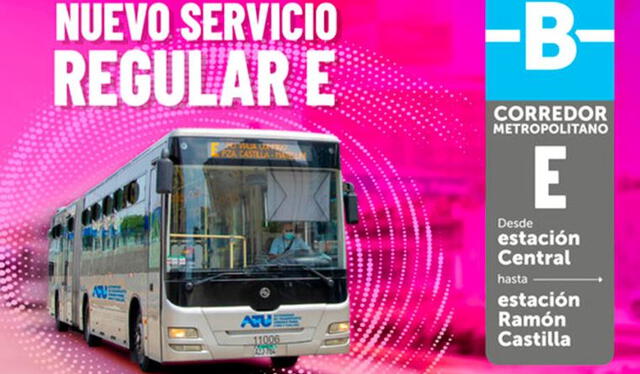  Metropolitano dispone nuevo servicio con la ruta E. Foto: Metropolitano   