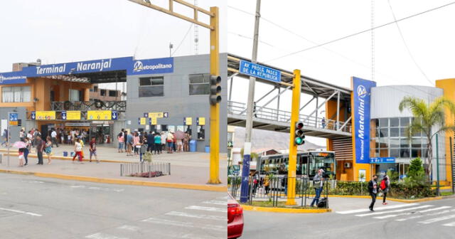 El metropolitano tiene en la ruta norte al Terminal Naranjal, al sur el Terminal Matellini. Foto: composición LR/Metropolitano/Facebook/Twitter   