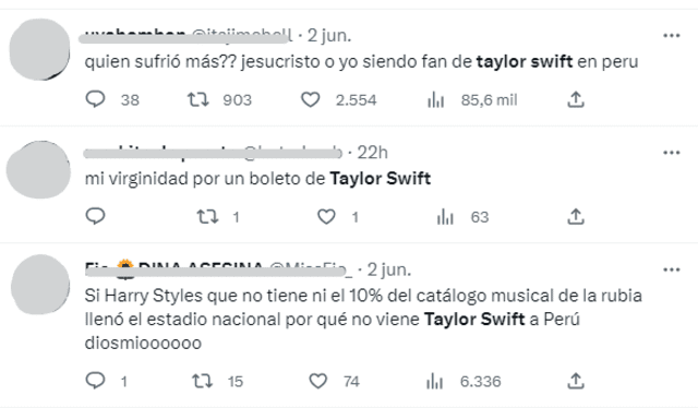  Taylor Swift no vendrá al Perú, pero usuarios no pierden las esperanzas. Foto: captura de Twitter<br><br>    