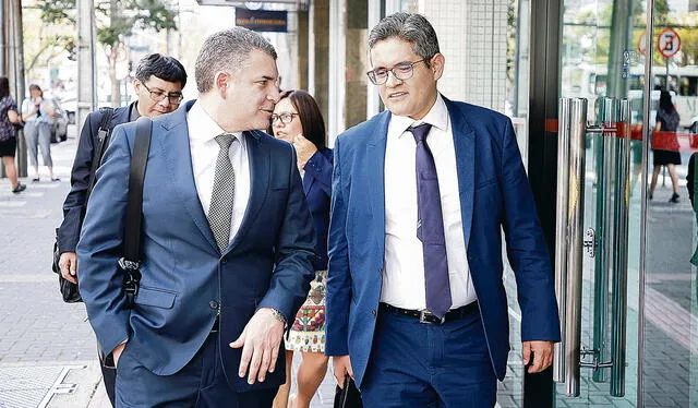 Los fiscales Rafael Vela y José Domingo Pérez durante los interrogatorios en Brasil   