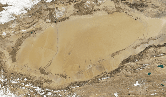  El desierto de Taklamakán es el segundo desierto de dunas más grande del mundo. Foto: difusión   