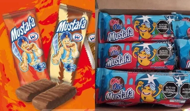 El chocolate Mustafá de antes y el que se distribuye en la actualidad. Foto: composición LR/difusión/Facebook/Bodega Don Jachi   