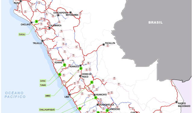 Mapa de todos los peajes que existen en Perú. Foto: PROVIAS   