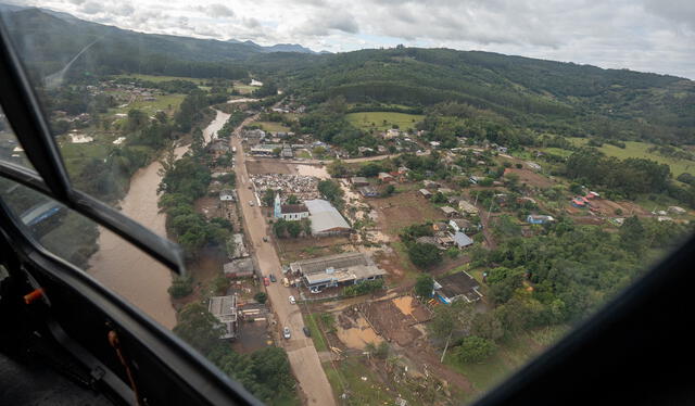 La localidad de Caraá es una de las más afectadas por el ciclón extratropical que azota Brasil. Foto: @governo_rs/Twitter   