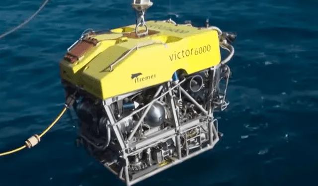 Francia envió al robot Víctor 6000 para búsqueda del submarino desaparecido. Foto: captura de RTVE   