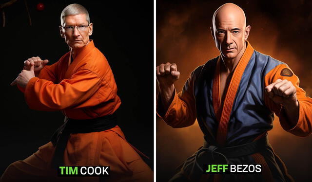  Tim Cook y Jeff Bezos. Foto: composición LR/Xataka   