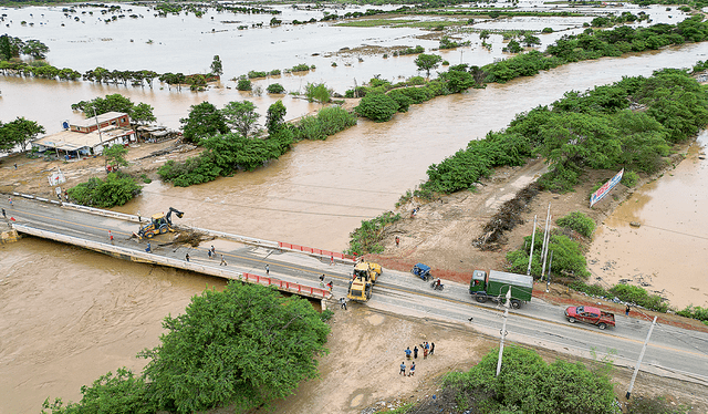  Impacto. Las lluvias del ciclón Yaku, en marzo de 2023, produjeron el desborde del río La Leche. Foto: difusión   