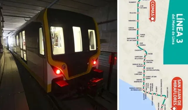 Línea 3 del Metro abarcaría <strong>12 distritos,&nbsp;</strong>desde Comas hasta San Juan de Miraflores. Foto: MTC    