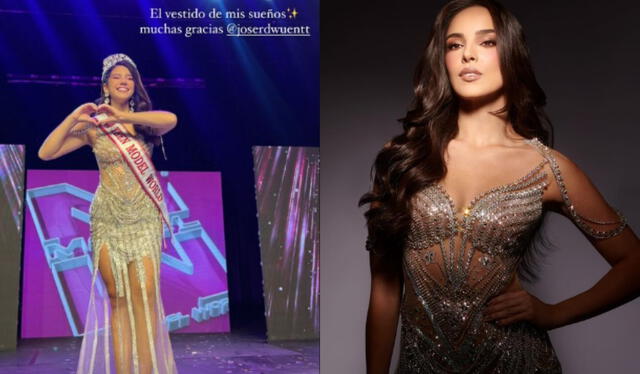 Jose Rafael D'Wuentt también ha vestido a otras reinas de belleza como Valeria Flórez, actual representante del Perú en el Miss Supranational. Foto: composición LR/captura de Instagram   