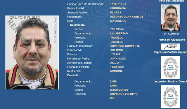 El intermediario de Joaquín Ramírez, según Jesús Vásquez, que le ofreció US$200 mil por su silencio. Foto: captura de Reniec   
