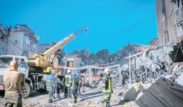  Destrucción. Así quedó el restaurante derruido por el misil. Foto: difusión   