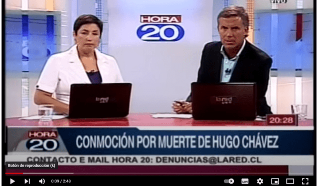  Entrevista de Gabriel Boric en 2013 sobre la muerte de Hugo Chávez. Foto: captura en Youtube / Hora 20.   