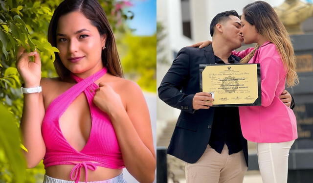 Lesly Águila, pese a su apretada agenda con Corazón Serrano, estuvo presente en los momentos más importantes para su novio Guido Paolo. Foto: composición LR/captura de Instagram   