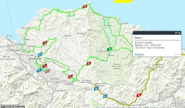 Recorrido de la primera etapa del Tour de Francia. Foto: letour.fr   