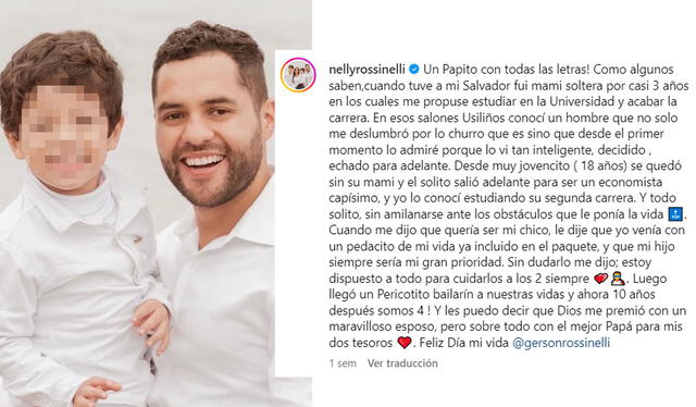  18.06.2023 | Publicación de Nelly Rossinelli dedicada a Gerson Rossinelli. Foto: captura de Instagram<br>    