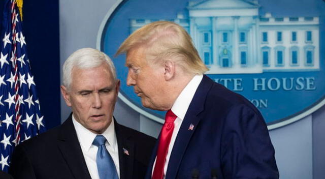 Donald Trump, exmandatario de Estados Unidos, y Mike Pence, su entonces vicepresidente. Foto: AFP   