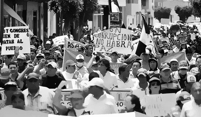 Protestas contra el gobierno de Dina Boluarte. Foto: difusión   