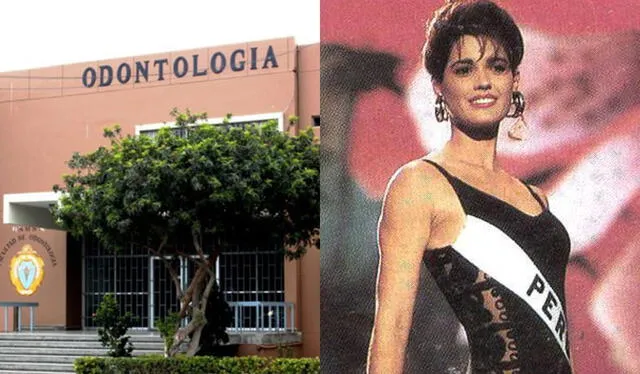 Deborah de Souza Peixoto, ganadora del Miss Perú 1993, pasó por las aulas de la Facultad de Odontología de la UNMSM. Foto: composición LR/UNMSM/Facebook/Missologo Perú   