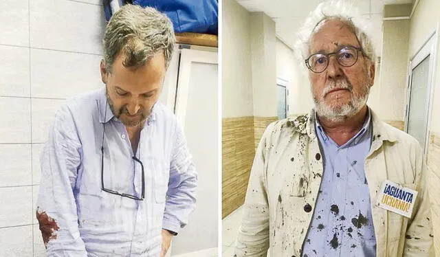  Heridos. Sergio Jaramillo y Héctor Abad tras el bombardeo. Foto: difusión   