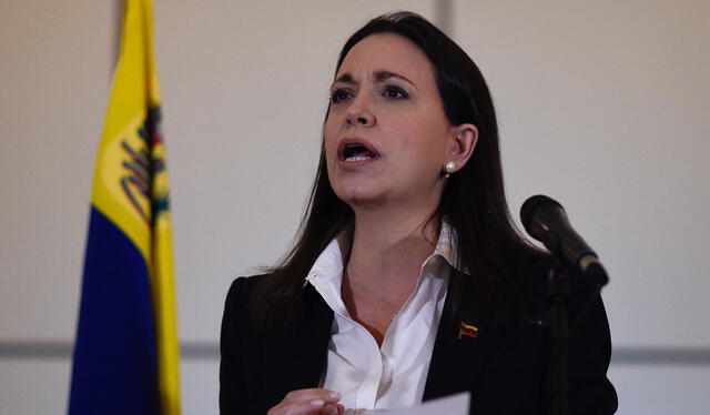 La inhabilitación de María Machado fue anunciada por el chavista José Brito. Foto: AFP   