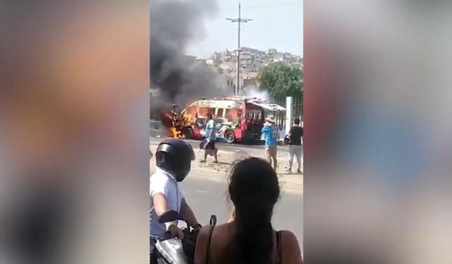  Extorsionadores queman combis de empresa de transporte en Trujillo. Foto: difusión   