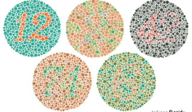 Test del daltonismo o ishihara. Foto: difusión.   