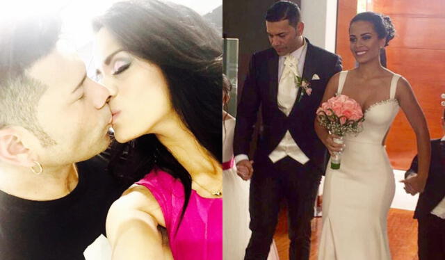 'Tomate' Barraza y Vanessa López fueron llevados de la mano por sus hijos el día de su boda. Foto: composición LR/captura de Instagram   