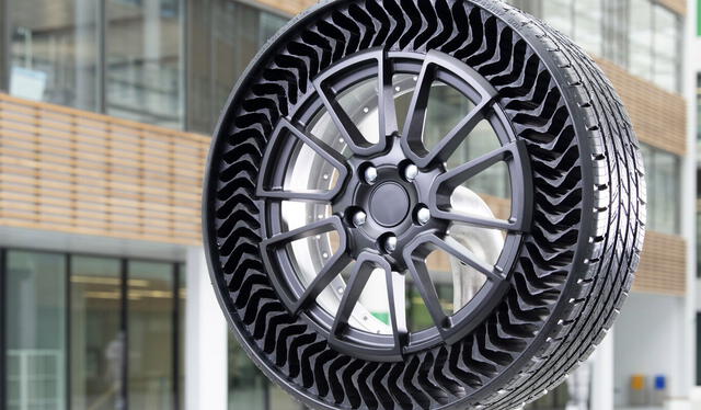Estos son los famosos neumáticos sin aire de Michelin. Foto: Michelin   
