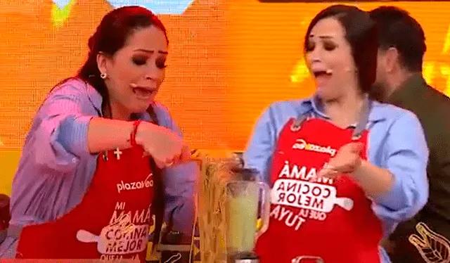 Melissa Klug en "Mi mamá cocina mejor que la tuya". Foto: captura de América Televisión    