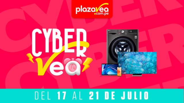 Cyber Days solo del 17 al 21 de julio en Plaza Vea.   