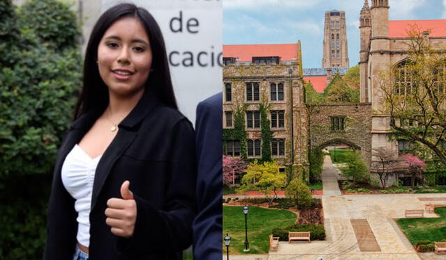 Anyeli Tamara Ureta es la alumna destacada que recibirá estudios en la Universidad de Chicago en Estados Unidos. Foto: composición LR/El Peruano/Universidades y profesiones   